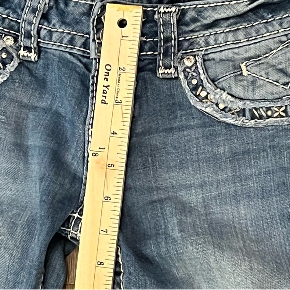VIGOSS The New York Skinny Jeans Womens Size 3/4 Denim Rhinestones Ankle Stretch - Picture 14 of 16